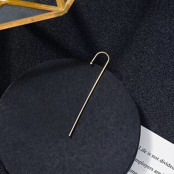 Ear Needle Wrap Crawler Hook Surround Auricle Stud Copper Piercing gold Earring - Picture 3 of 9